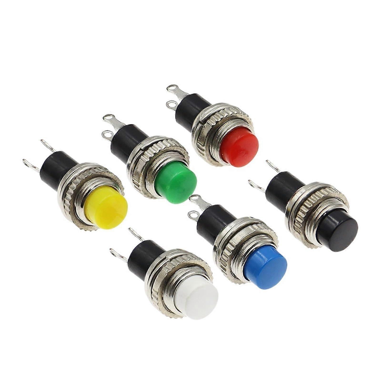 100PCS DS316 10mm Blue Momentary Push Button Switch Panel Mount OFF(ON) with Screw Thread