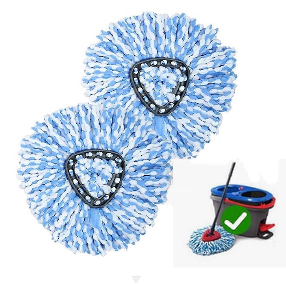 2 Pack Spin Mop Replacement Heads 360° Rotation Microfiber Mop Refills for Floor Cleaning