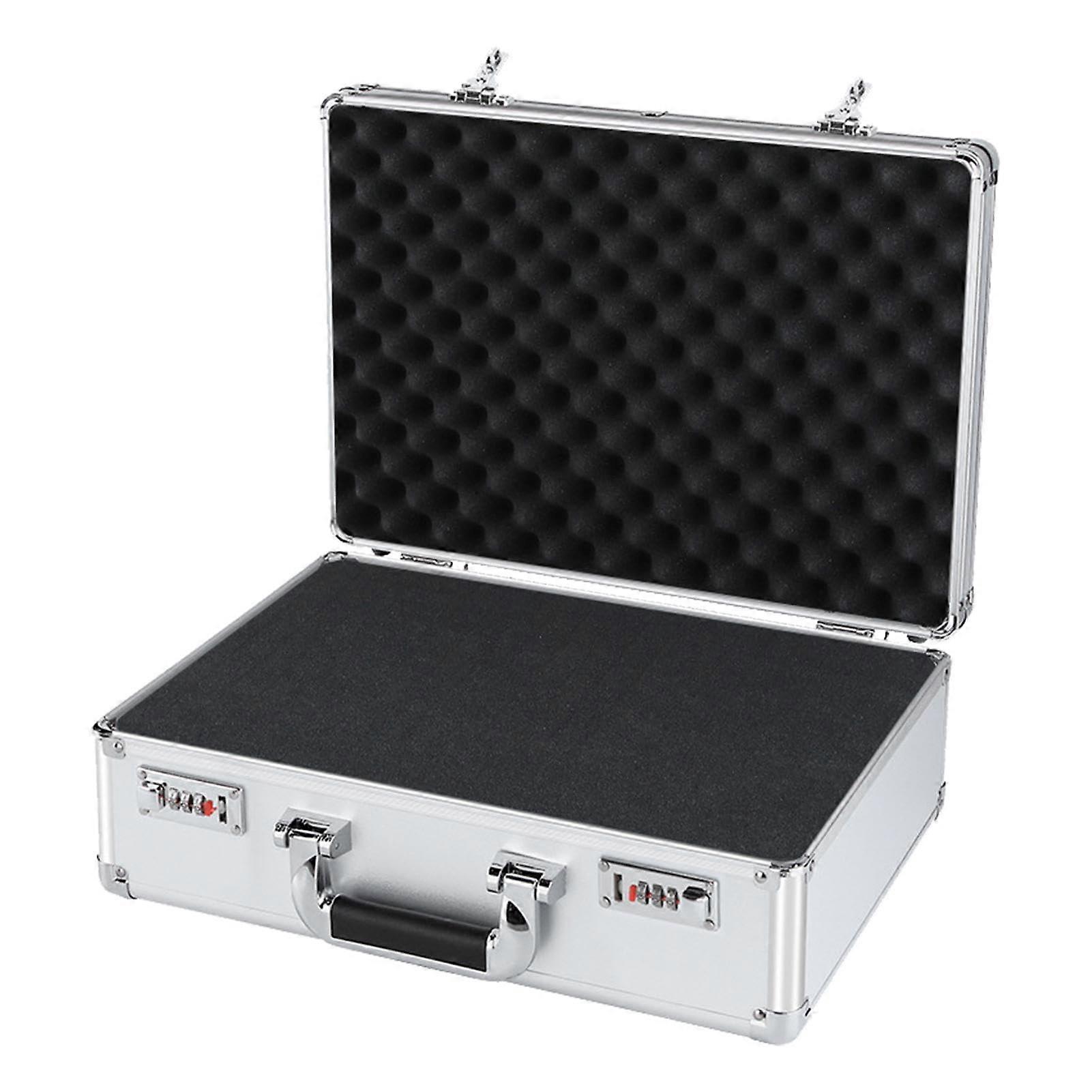 Aluminum Briefcase with Security Lock, Waterproof Dustproof Hard Shell Case with Foam Padding