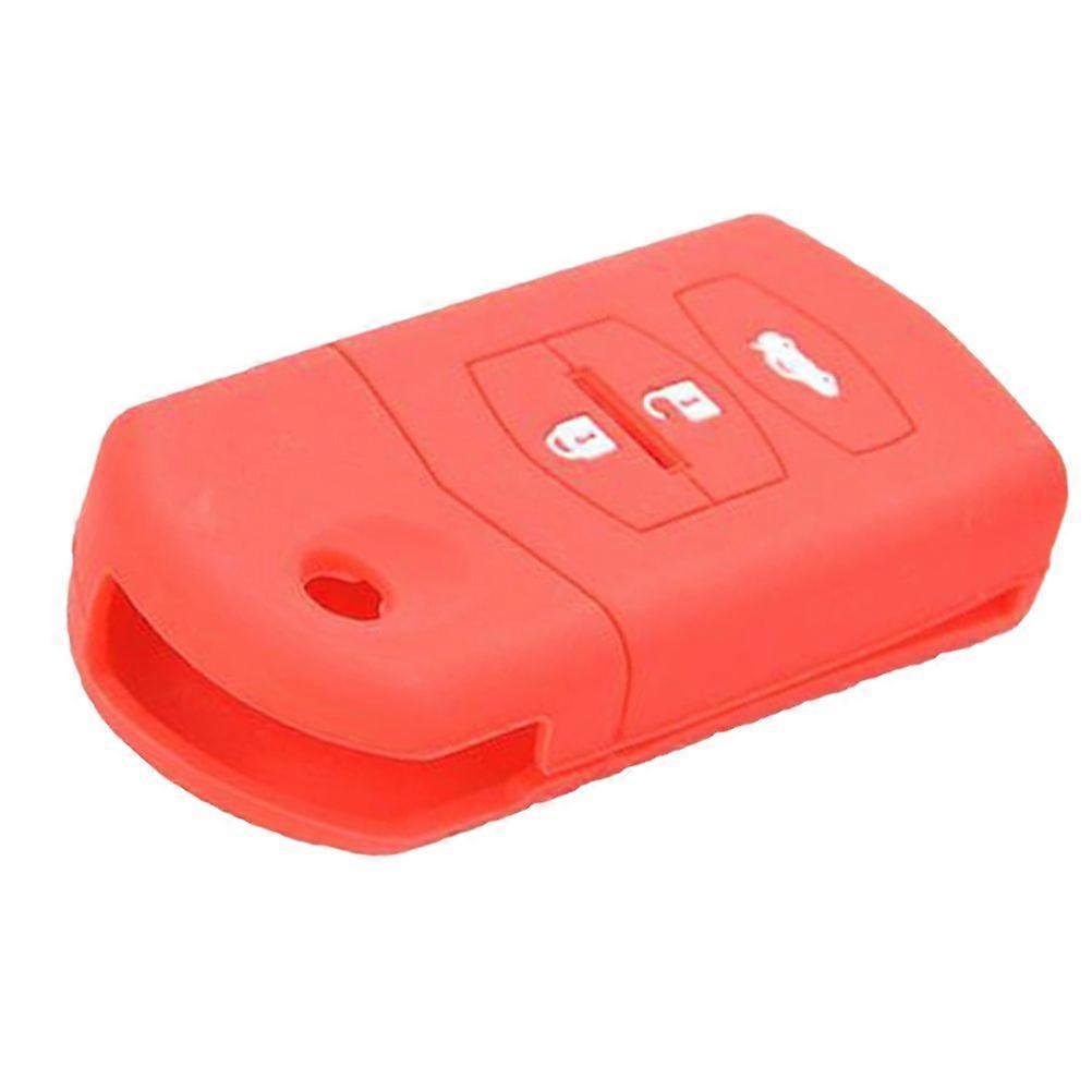 3 Buttons Key Shell Keyless Entry Remote Case Car Accessories Fit for Mazda (Red)