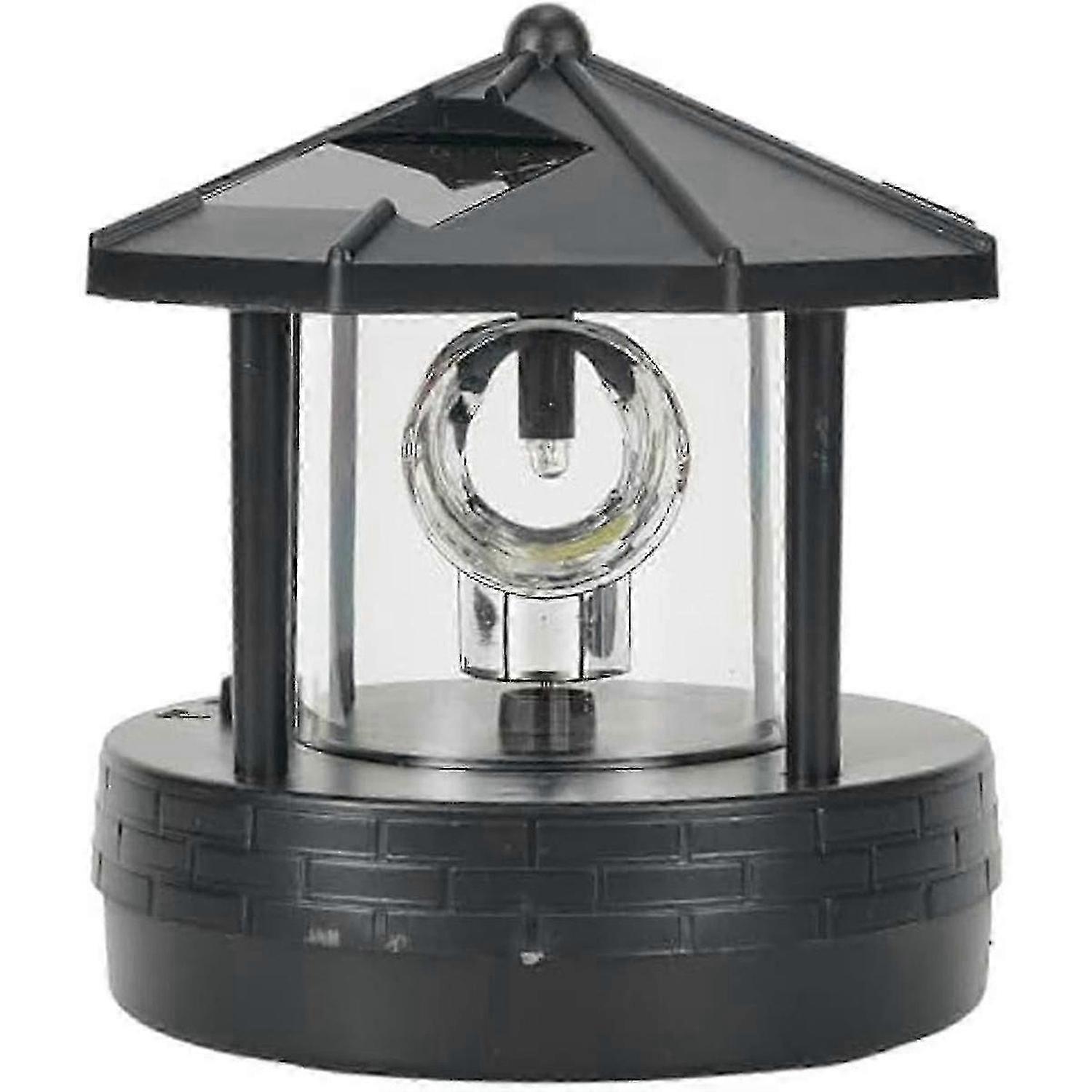 Led Solar Powered Lighthouse,360 Degree Rotating Lamp Led Solar Lighthouse Landscape Path Lights Ga