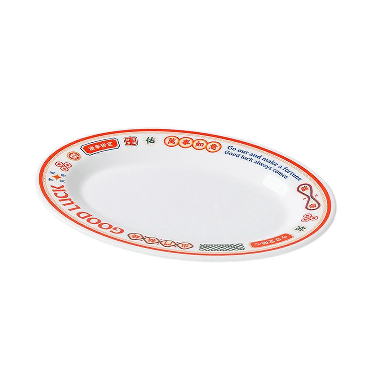 14Inch Porcelain Oval Serving Platter, Large ScratchResistant Dinner Plate, Microwave Safe