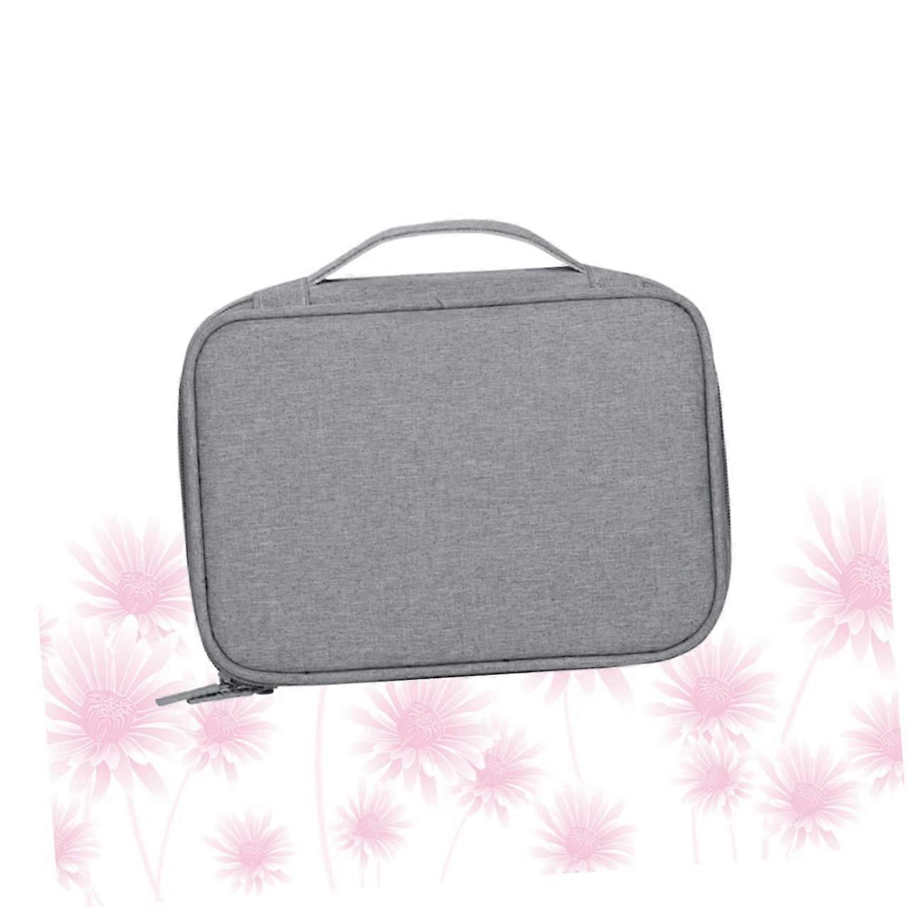 Electronics Organizer Bag with Mesh Pockets for Tangle Cables and Travel Storage Case Grey