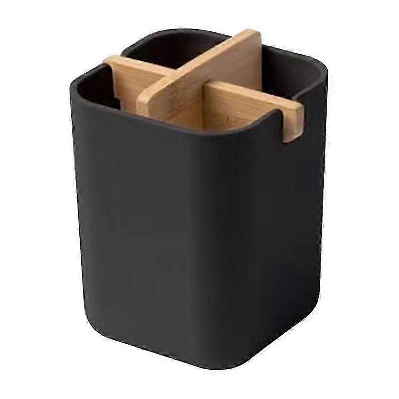 sustainable bamboo toothbrush holder compact bathroom organizer