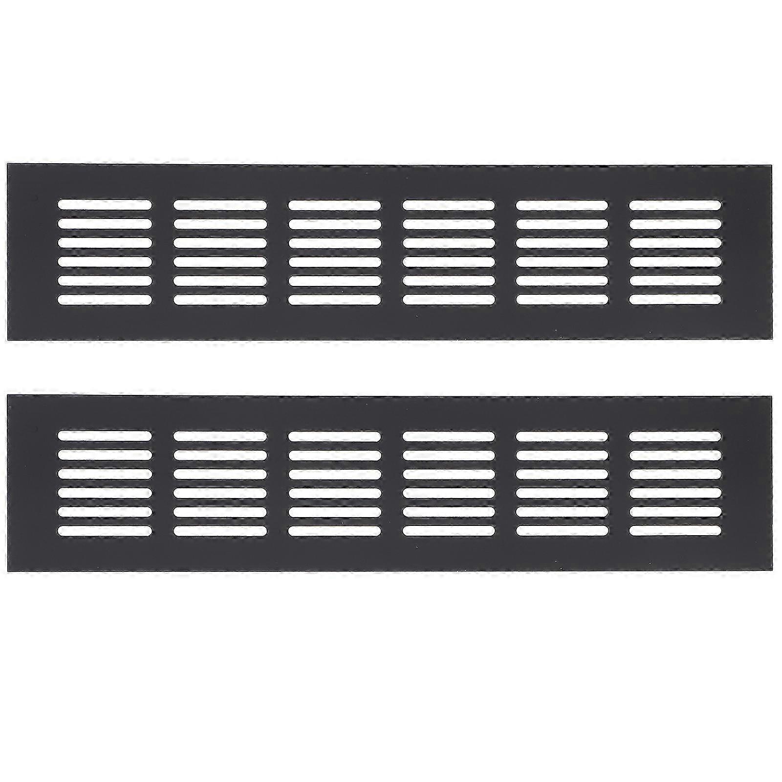 Ventilation Grille Aluminum Alloy Vent Cover Cabinet Ventilation Rectangular Mesh Design 2Pcs