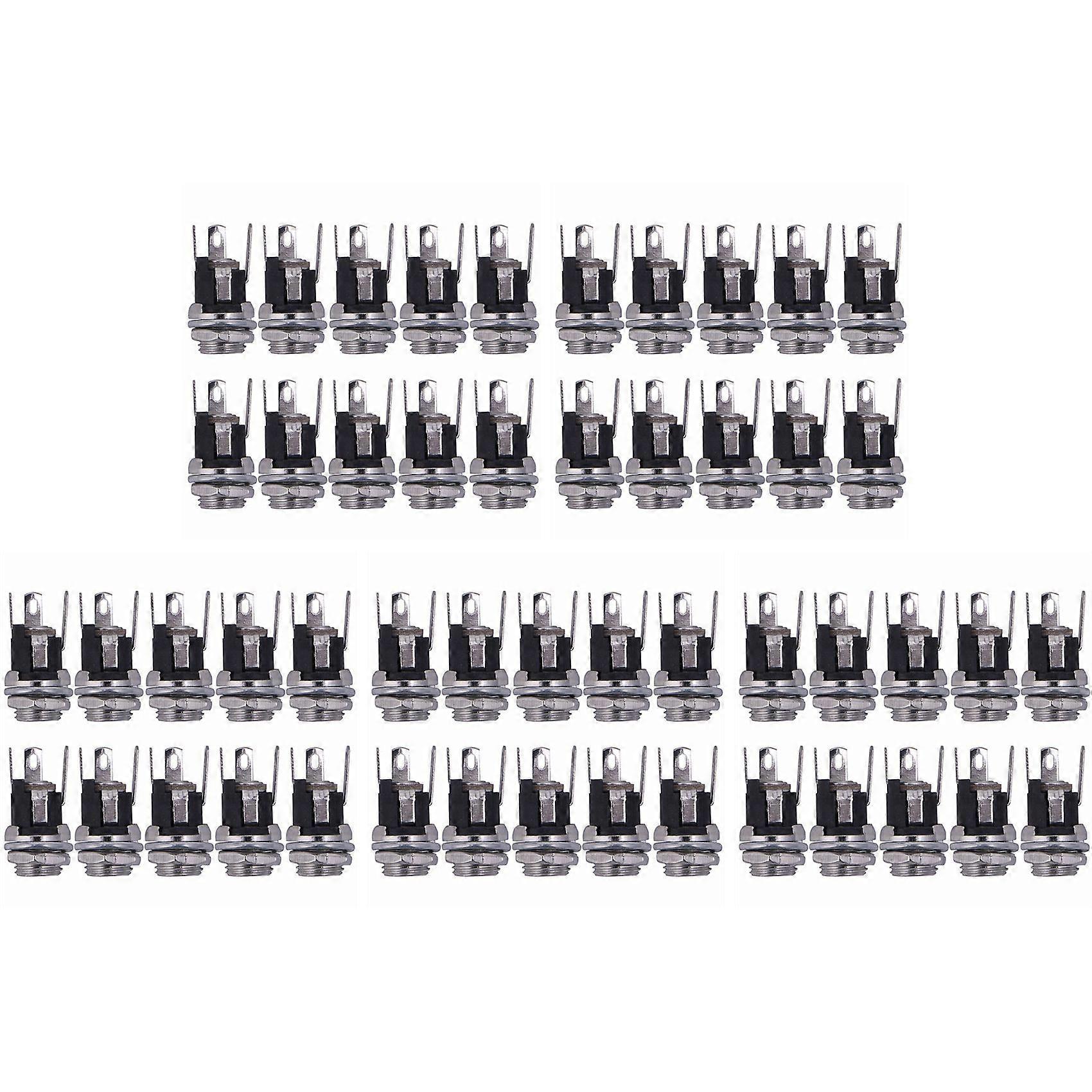 50Pcs DC Power Supply Jack Socket Female Panel Mount Connector 5.5X2.1mm