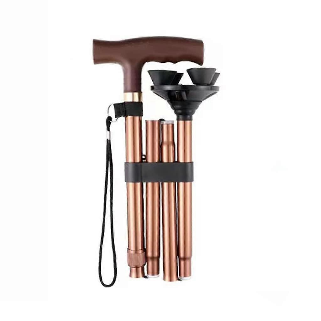 Walking Cane for Seniors Adjustable Folding Quad Cane with FourLegged Stable Base and NonSlip Tip