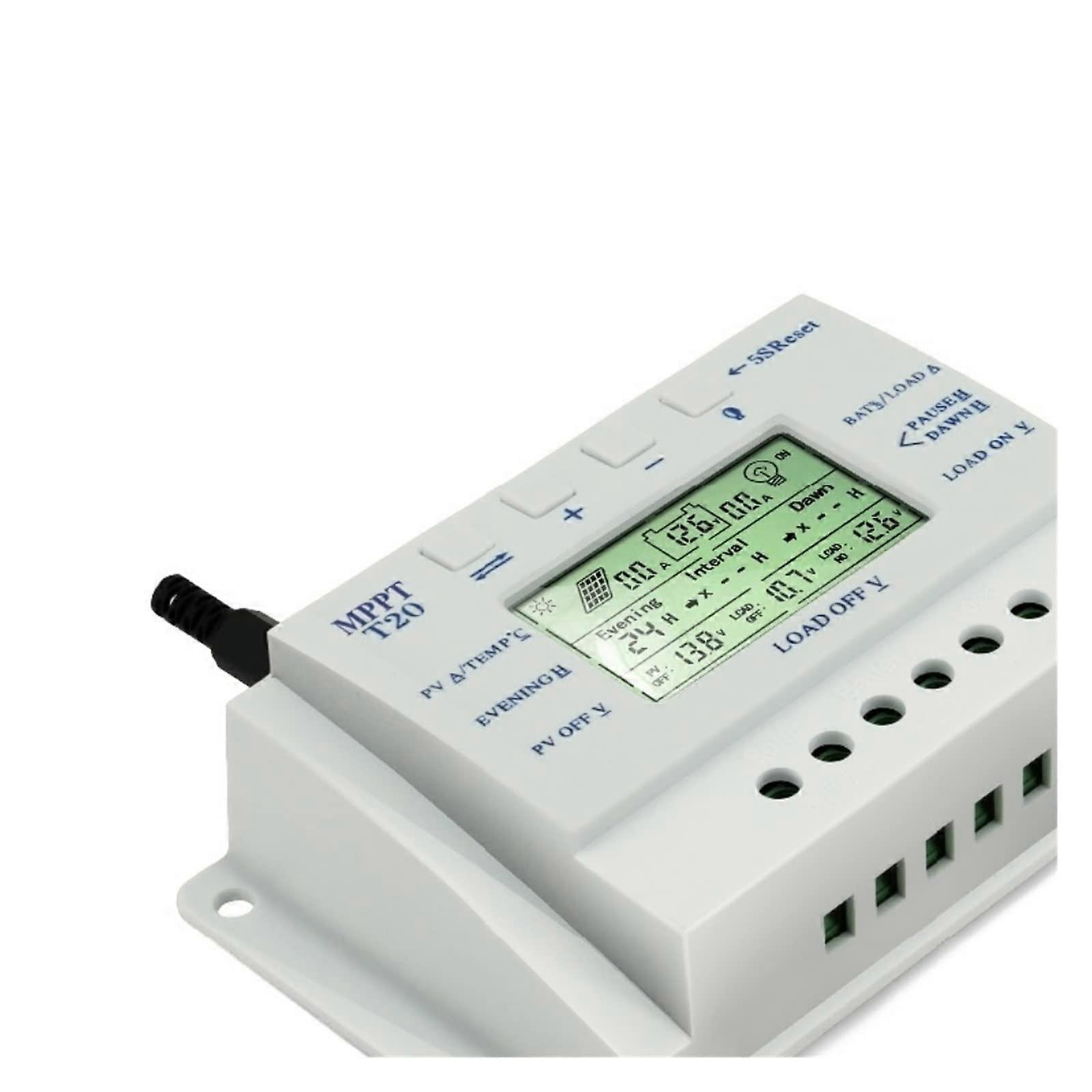 20A MPPT Solar Charge Controller 12V 24V with LCD Display, Auto Detection, Reliable Battery Regulation T20