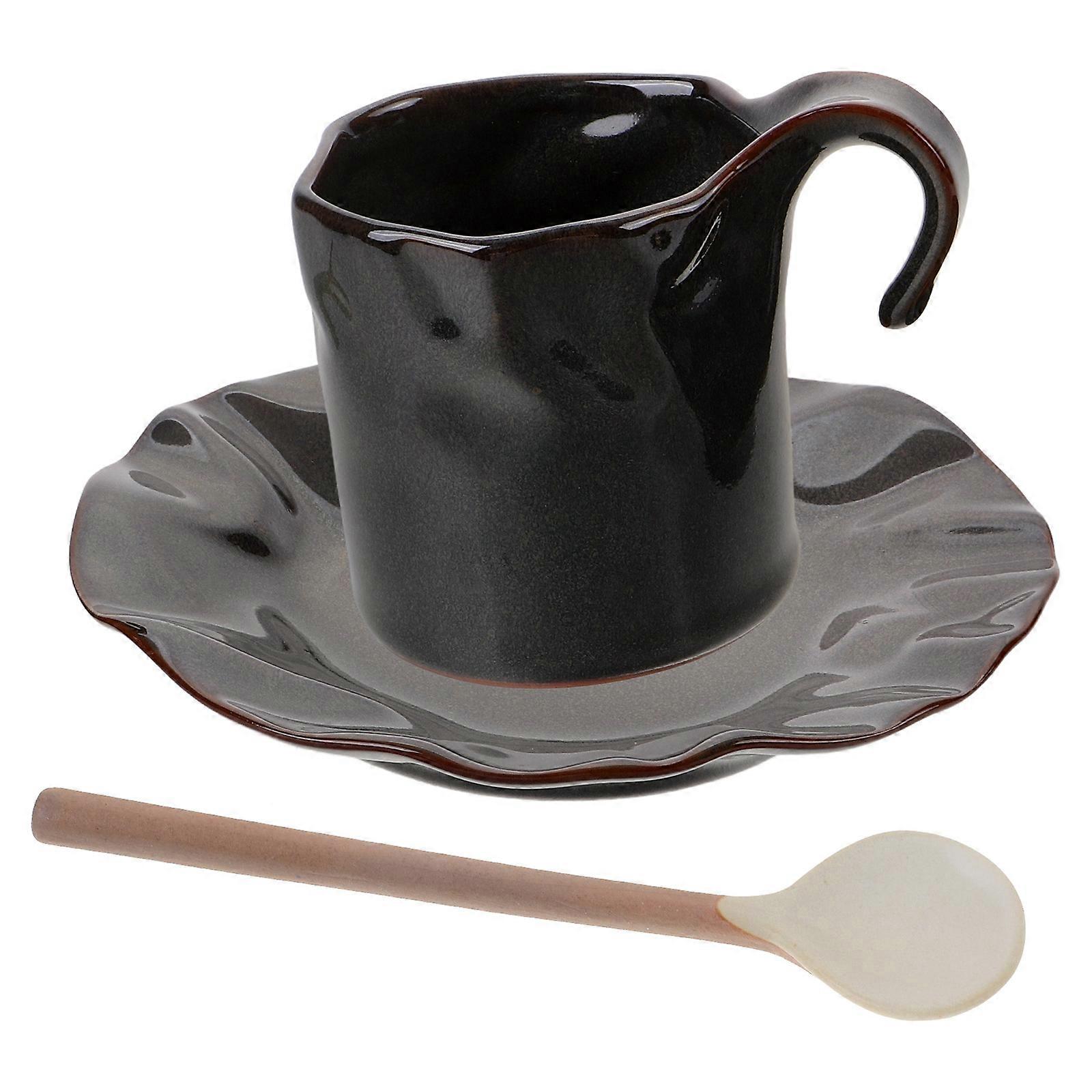 Coffee Ceramic Cup with Saucer for Coffee 1Set Indoor Drinking Mug