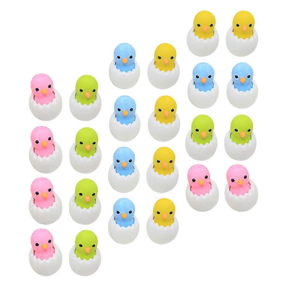 Chick Shaped Erasers Remove Wrong Handwriting School Use 4.00X2.50X2.50CM Rubber 24Pcs