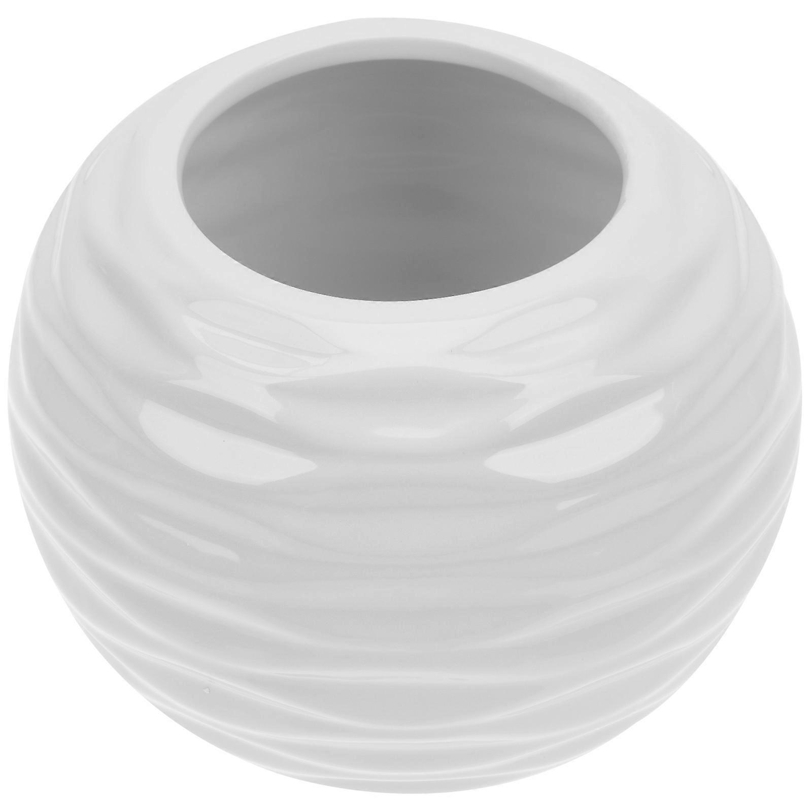 Ceramic Flowerpot for Decor with Round Vase Ornament