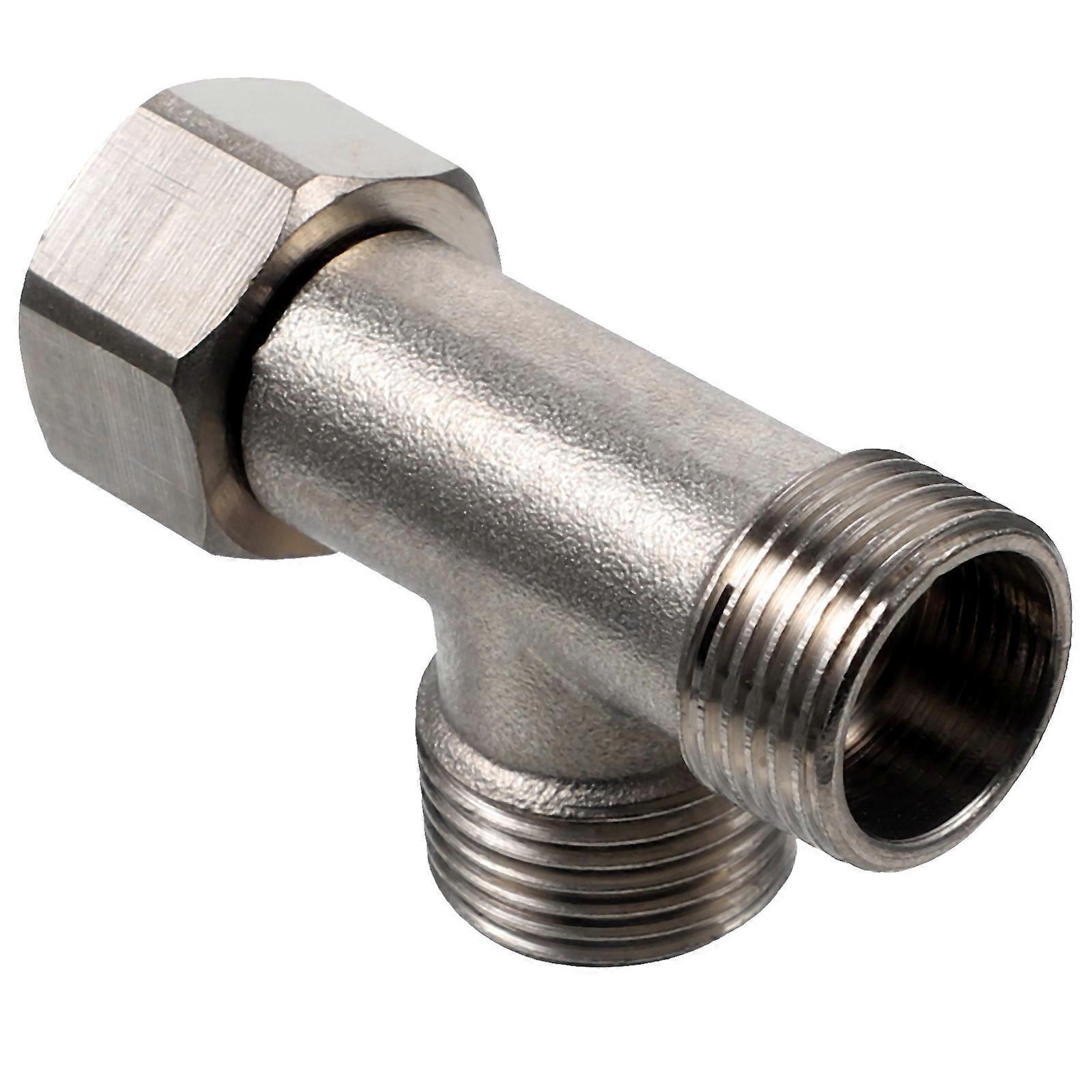 Copper Three Way Adapter for Water Heater Pipe Use Durable Silver