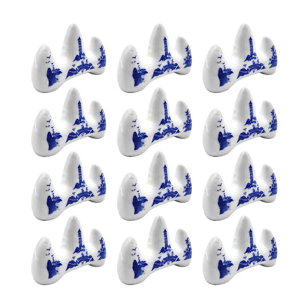 Calligraphy Brush Rest Ceramic Pen Holder for 12Pcs Writing Tools