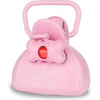 Pink Portable Dog Poop Scooper with Bag Dispenser