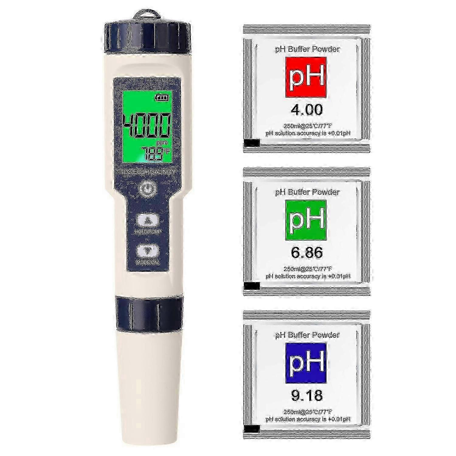 5 in 1 Digital Combo Meter for PH EC TDS Salinity Temperature Testing