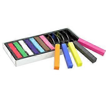 12 Colors Temporary Pastel Hair Chalks DIY Hair Color Dye Chalks Kit