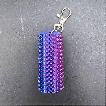 1PC BLUE PURPLE 8.5CM 3D printed spiked chain fidget spinner, gift, massage, stress relief, portable.