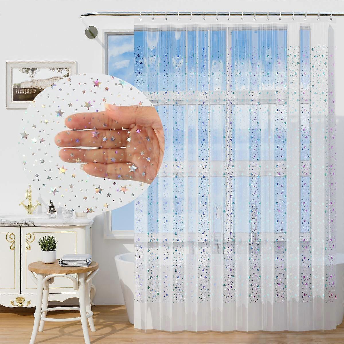 Star Pattern Eva Waterproof Bathroom Curtain