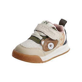 Kleinkinderschuhe mit breiter Zehenbox, Barfußschuhe für Mädchen und Jungen, Lauf- und Tennisschuhe mit Zehensprenger, Beige, 15-18 Monate