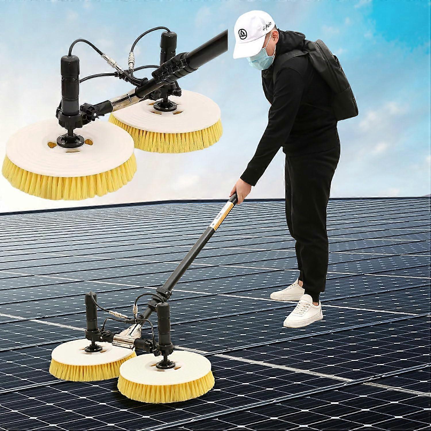 Solar Panel Cleaning Kit with 3.5M Telescopic Pole and DoubleHead Rotating Brush Tool Set