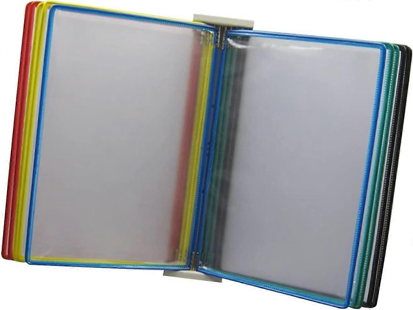 Wall Mounted Reference System Display Book with 10 DoubleSided Flip Panels, Multi Coloured