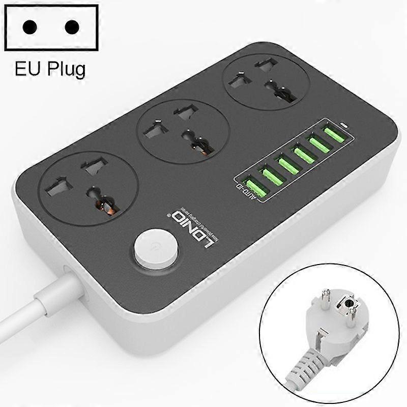 6 x USB Ports Multi-function Travel Home Office Socket, Cable Length: 2m, EU Plug