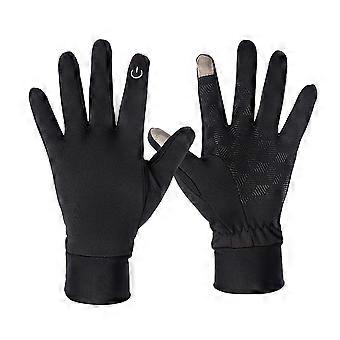 Guantes táctiles para invierno, ideales para ciclismo y deportes al aire libre (2 unidades, color negro).
