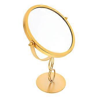 Specchio da toeletta da tavolo con supporto in metallo: specchio per il trucco girevole da banco - Strumento per lo styling della rasatura da tavolo per il dormitorio del bagno