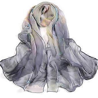 Transparenter Damenschal, modisches, leichtes Tuch mit Blumenmuster und Sonnenschutz, seidenweicher und bequemer Chiffonschal.