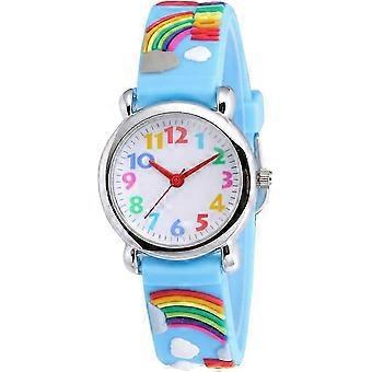 2026-Sj Niedliche Kinderuhr für Kleinkinder (3-8 Jahre), analoge Zeitanzeige, 3D-Silikonarmband, Cartoon-Design, für kleine Mädchen und Jungen