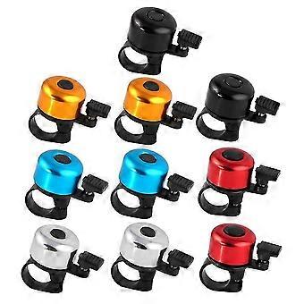 10PCS Mini Bike Bell, Loud Melodious Thumb Bell for Road Bike, 2PCS Each of Black Red Blue Gold Silver