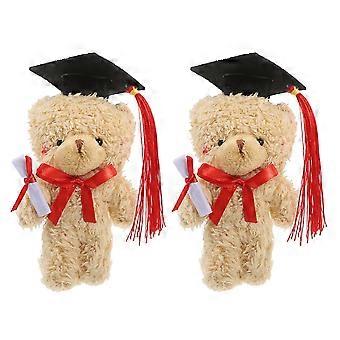 2 orsetti di peluche per la laurea, adorabili orsetti dottore, peluche perfetti come regalo per la stagione della laurea, morbidi e adatti a cerimonie e feste.