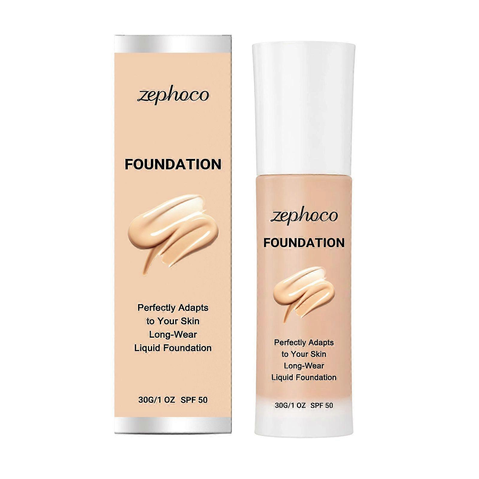 Long-Lasting Liquid Foundation with SPF 50, Lightweight & Buildable Coverage