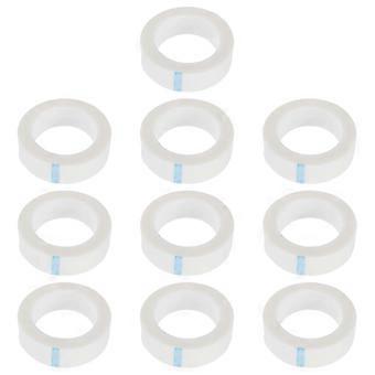 10 stuks witte wimpertapes van ademend non-woven materiaal voor wimperverlenging en make-up.