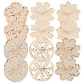 18pcs giroscópio de madeira artesanato DIY desenho giroscópio brinquedo branco madeira giroscópio modelo não pintado giroscópio de madeira