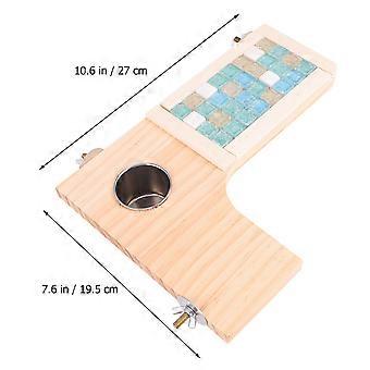 Wooden Pet Jumping Platform with Cooling Mat Pad for Cage Use