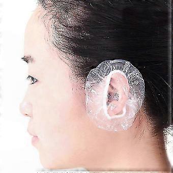 100 Pack Clear Disposable Ear Covers compatible withShower and Water Protection
