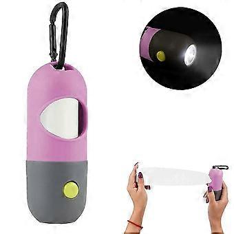 LED Dog Poop Bag Dispenser with Flashlight & Leash Clip