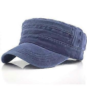 SNDO-Men's Women's Adjustable 6-Panel Baseball Cap Blue