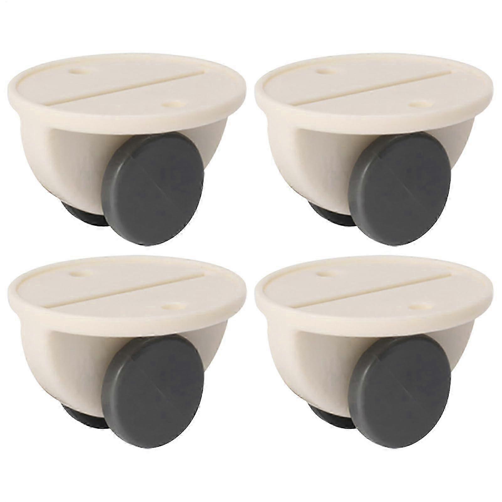 Self Adhesive Caster Wheels 4pcs Smooth Quiet Rolling Scratch for Storage Boxes Cabinets White