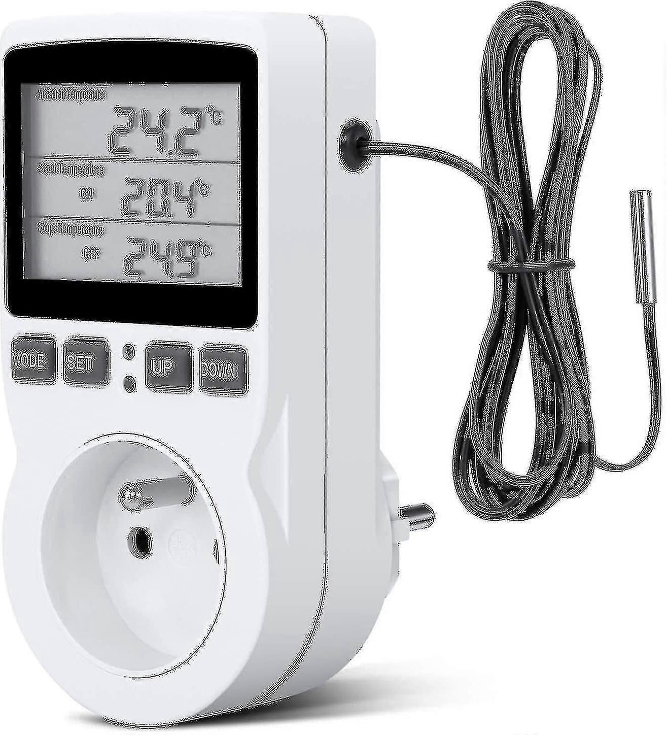 Temperature Controller Heating Cooling Thermostat Socket Lcd Temperature Controller 230v For Greenhouse Fr Plug