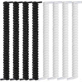 Curled, no-tie, anti-slip elastic spring shoelaces, solid color, no-tie shoelaces, adult men's and women's sports flat shoes, running shoes, high-to