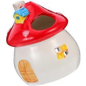 Hamster Hideout Ceramic Mushroom House for Guinea Pig