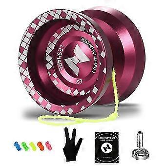 LESHARE Yoyo Magic Yoyo Unresponsive Professional Yoyo with Ball Bearing Mosaic Extraordinary Yoyo Red