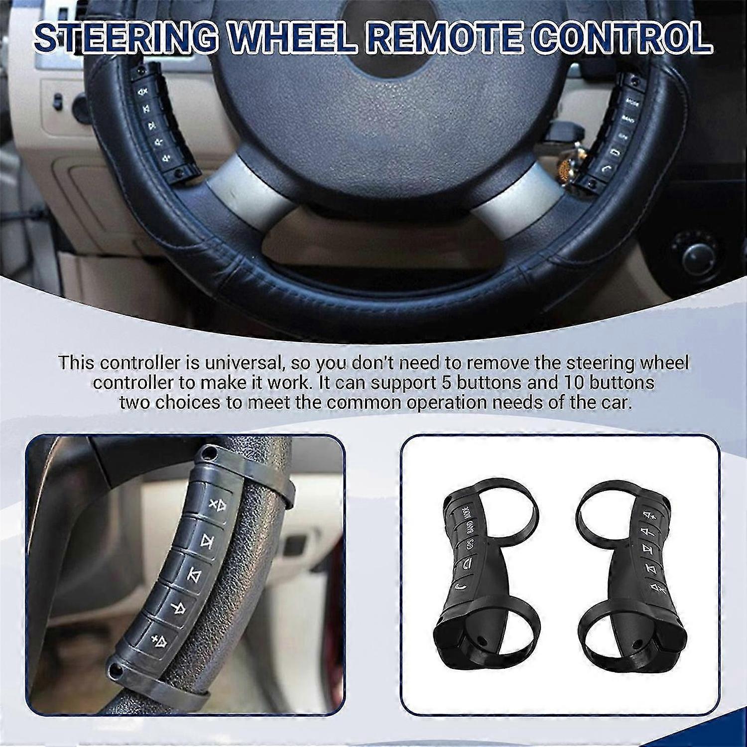 Universal Multi-Function Wireless Steering Wheel Controller Bluetooth DVD Navigation Buttons Control