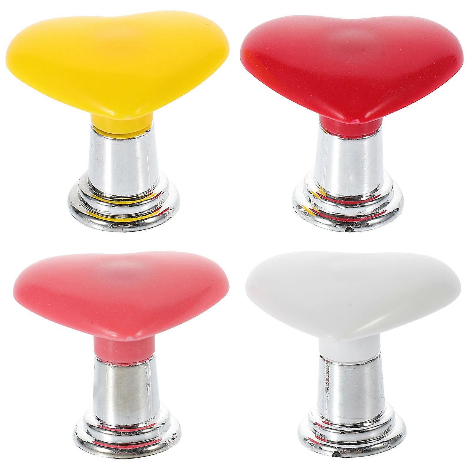 4 pcs Heart Toilet Button Knobs Toilet Flush Button Handle Manicure Toilet Button Knobs