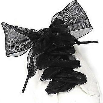 Satin Ribbon Shoe Laces 3 Pairs, Polyester, 4CM Wide, 120cm Length for Sneakers & Casual Shoes