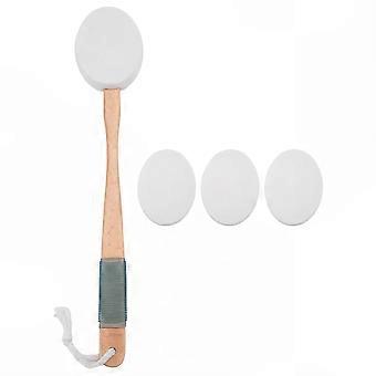 Long-Reach Lotion Applicator for Back & Feet with 1 Long Handle and 4 Replaceable Pads for Seniors and Women