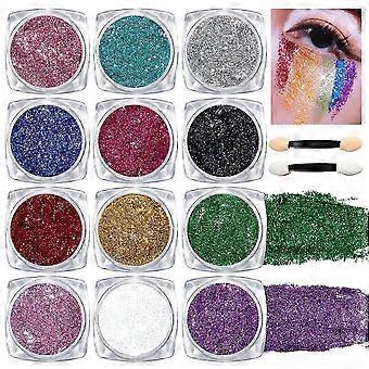 Face, Body & Hair Glitter Gel 12 Colors, Shimmery Makeup Gel for Occasions