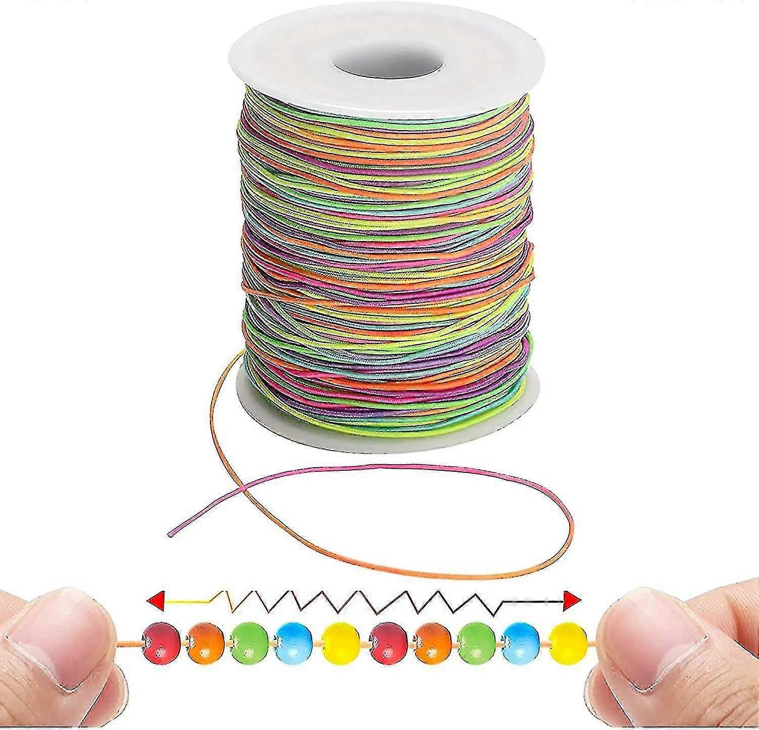 1mm Elastic Cord Beading Threads Rainbow Stretch Thread Fabric Crafting String